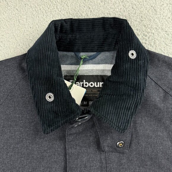 Barbour Jacket Men Medium Navy Blue Winter Bedale Waterproof Padded Quilted Coat - Picture 8 of 12